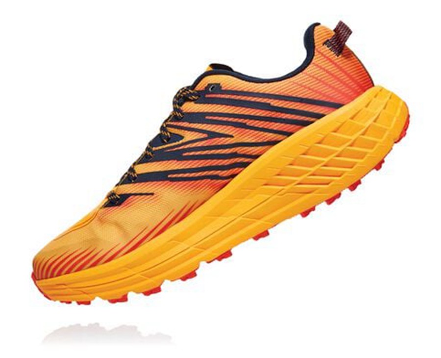 Trail Shoes Mens - Hoka One One Speedgoat 4 - Orange - KHIODTG-09